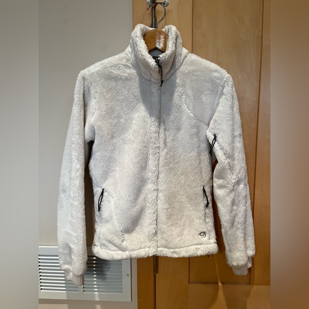 Mountain Hardwear Fitted Jacket Womens M White Full Zip Fuzzy
